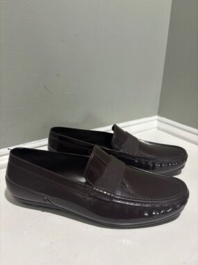 Pearl Men’s Classic Brown Plastic Slip-On Loafers-shoe 9